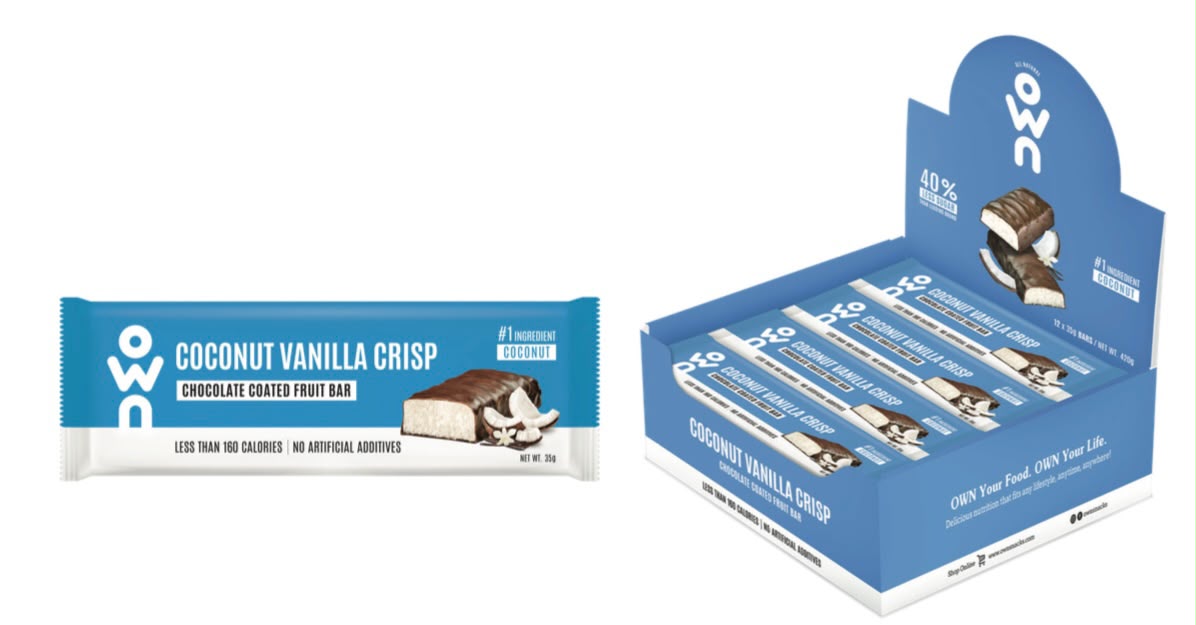 OWN Coconut Vanilla Crisp Bar Box