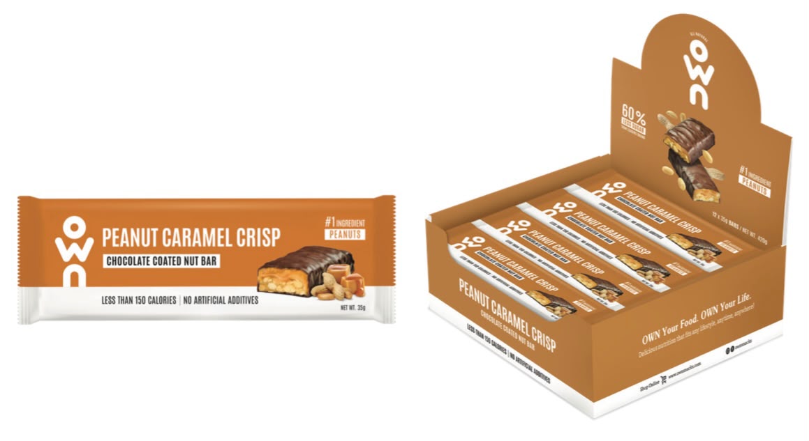 OWN Peanut Caramel Crisp Bar Box